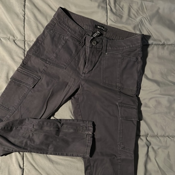 White House Black Market gray motorcycle pants - Picture 2 of 2